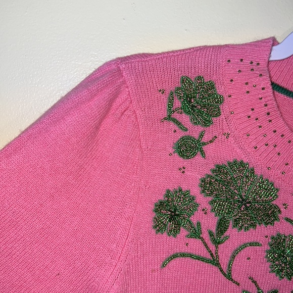 Boden Has Something For You! Lovely Pink & Green Wool/Alpaca Blend-Sweater - Picture 4 of 12